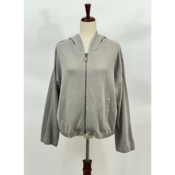 KRISTENSEN du NORD Sz 1 S Gray 100% Cashmere Hoodie Jacket Cardigan - Picture 1 of 7